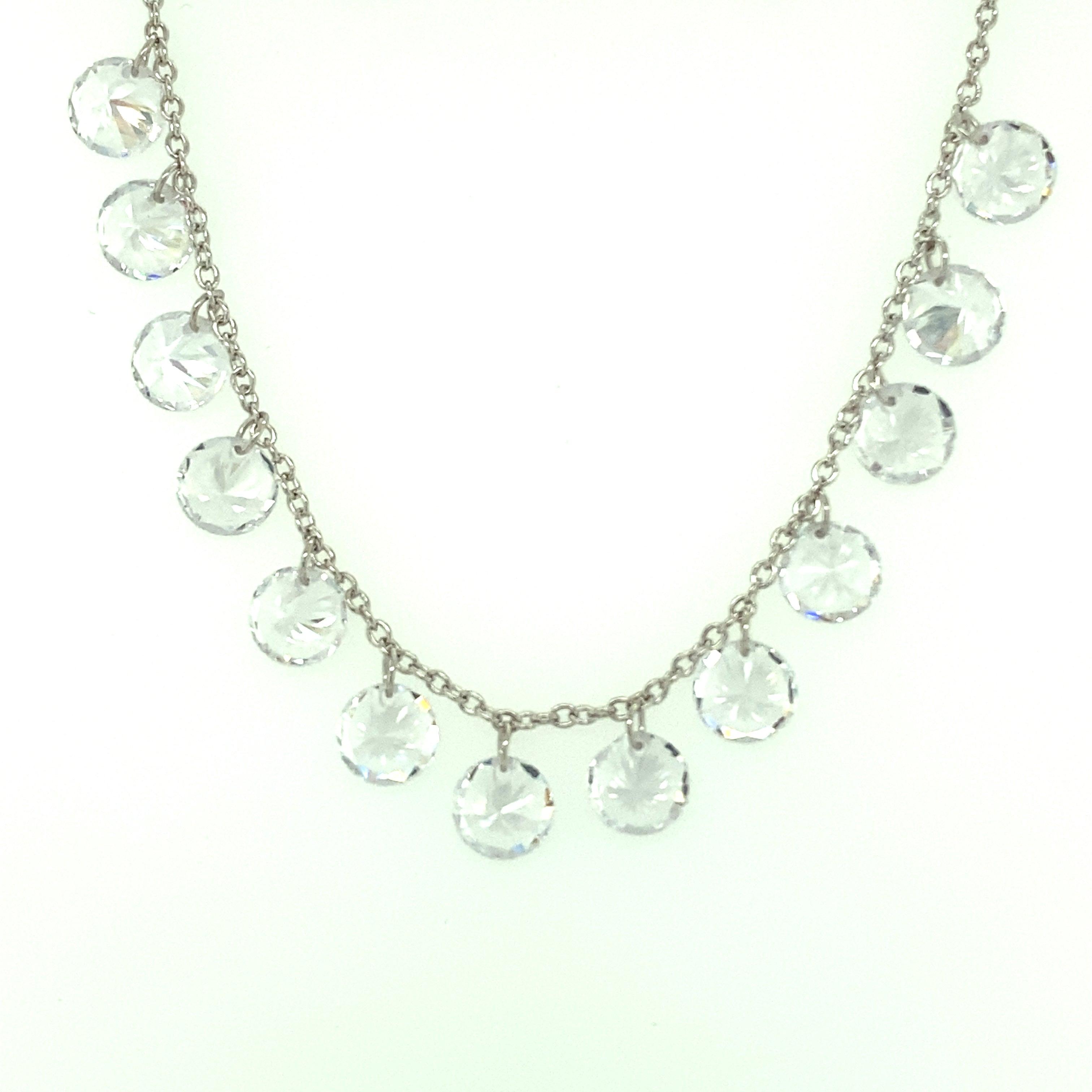 Necklace N1583 - 925 Sterling Silver - Asfour Crystal