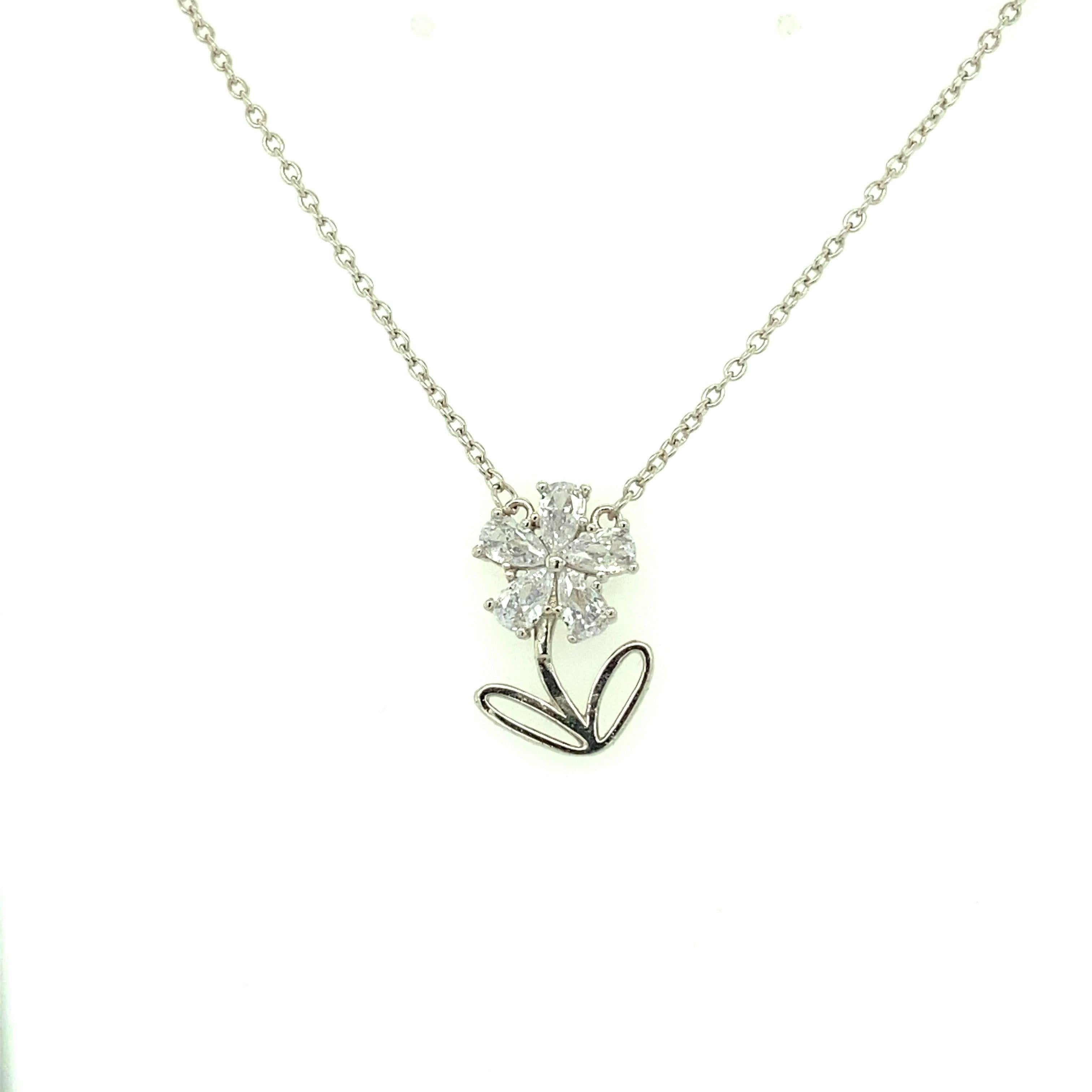 Necklace n1570 - 925 Sterling Silver - Asfour Crystal
