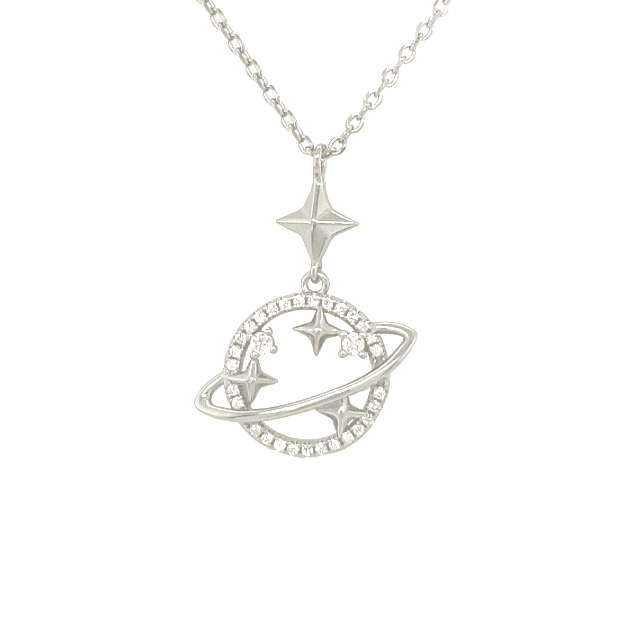 Asfour rounded Zircon Stone Silver 925 Necklace - NR0045