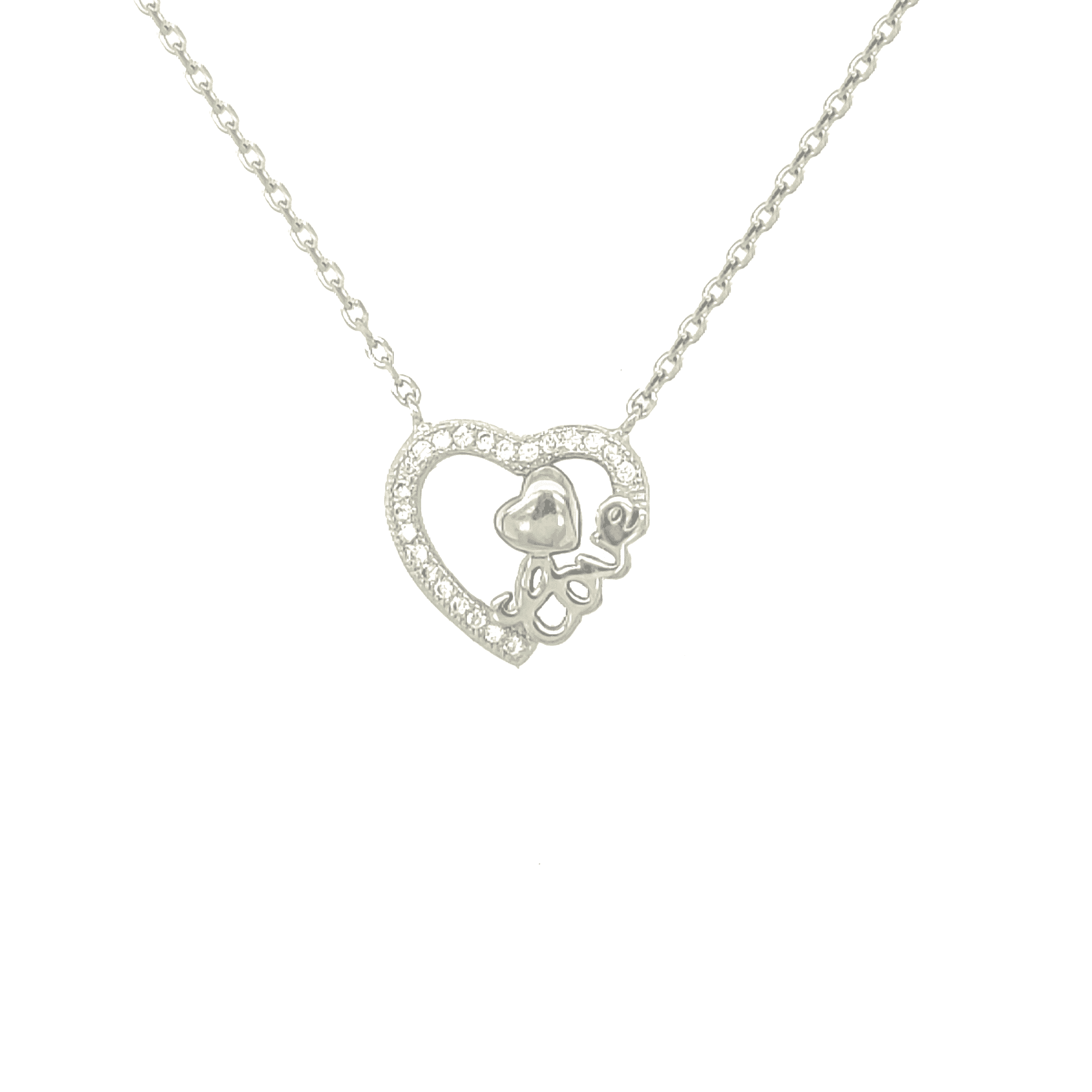 Asfour rounded Zircon Stone Silver 925 Necklace - NR0051