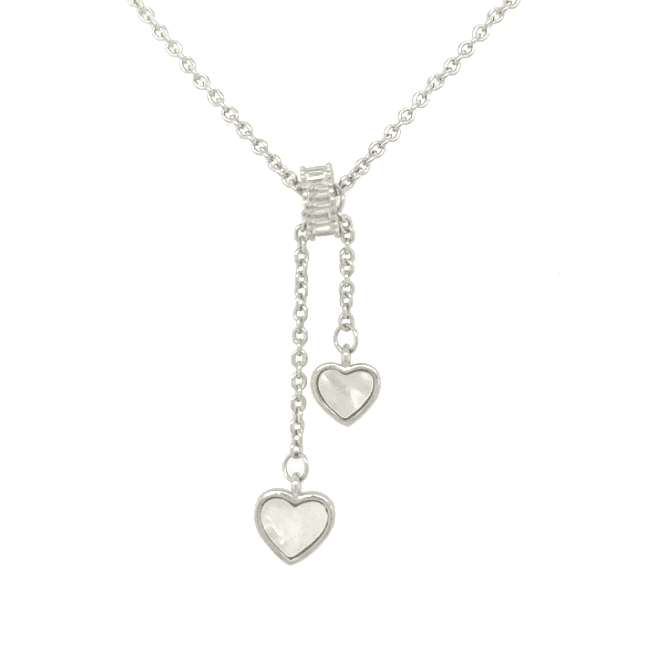 Asfour rectangle Mirror Stone Silver 925 Necklace - NR0056