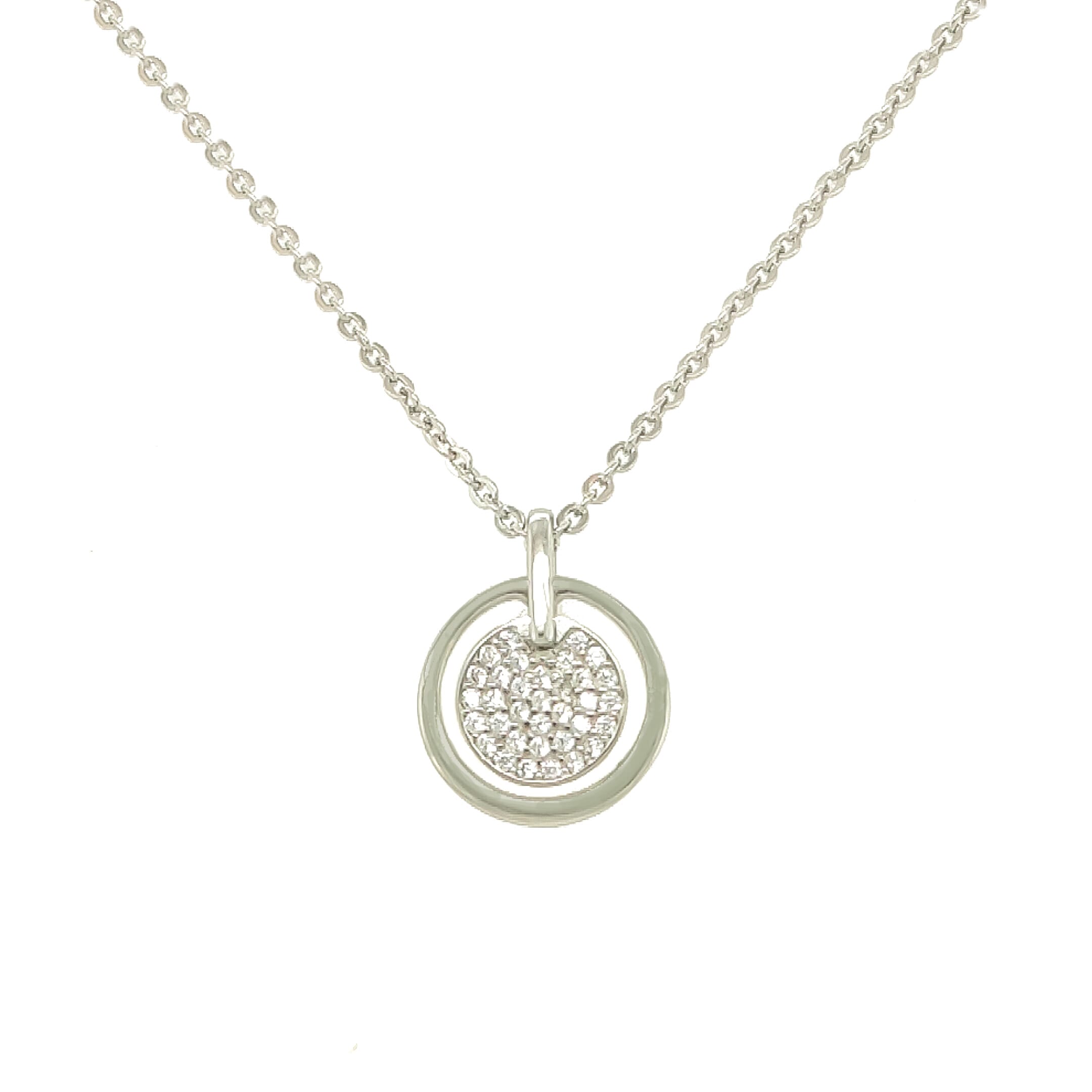 Asfour Crystal 925 Sterling Silver Round Necklace