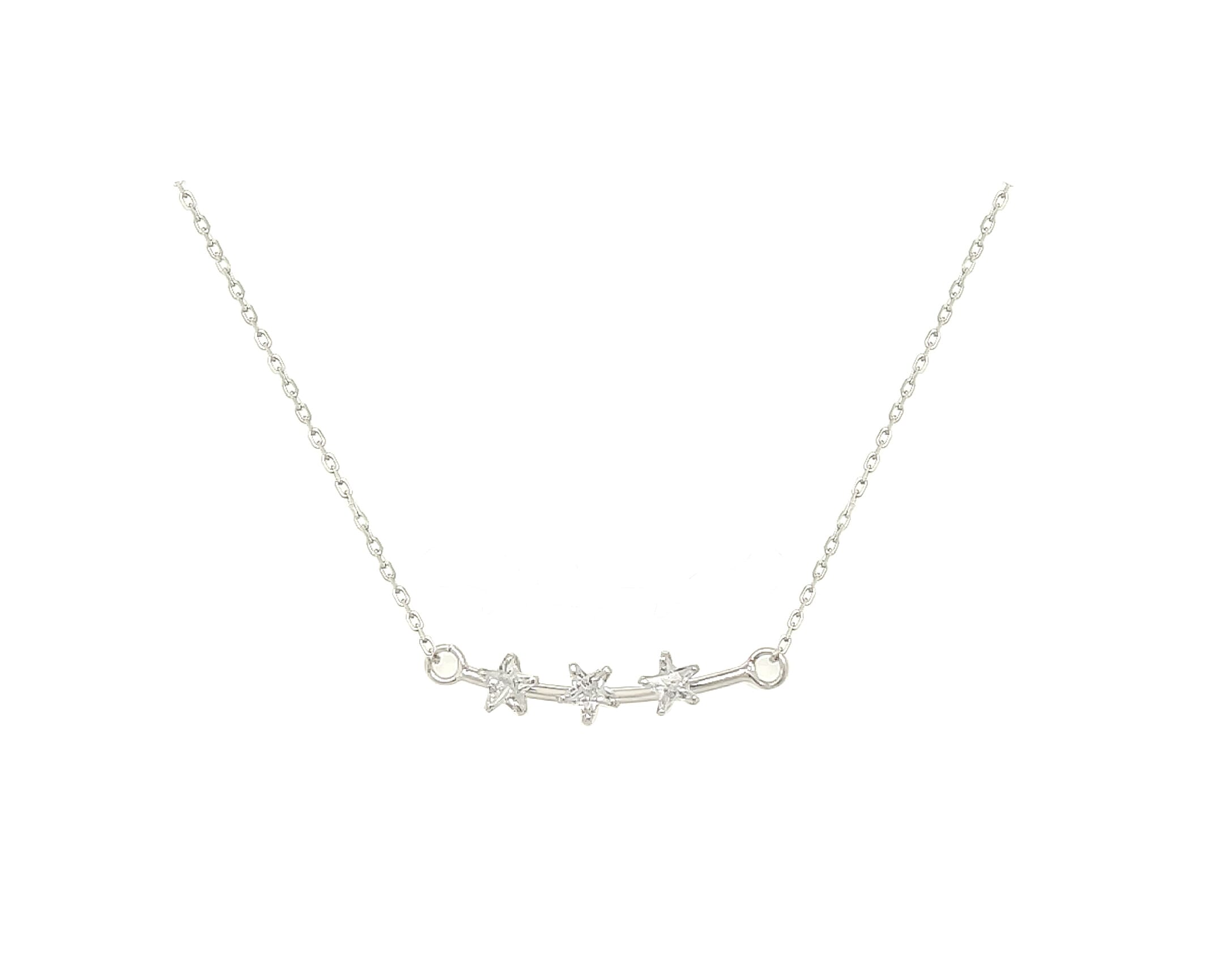 Asfour Crystal 925 Sterling Silver Star Necklace