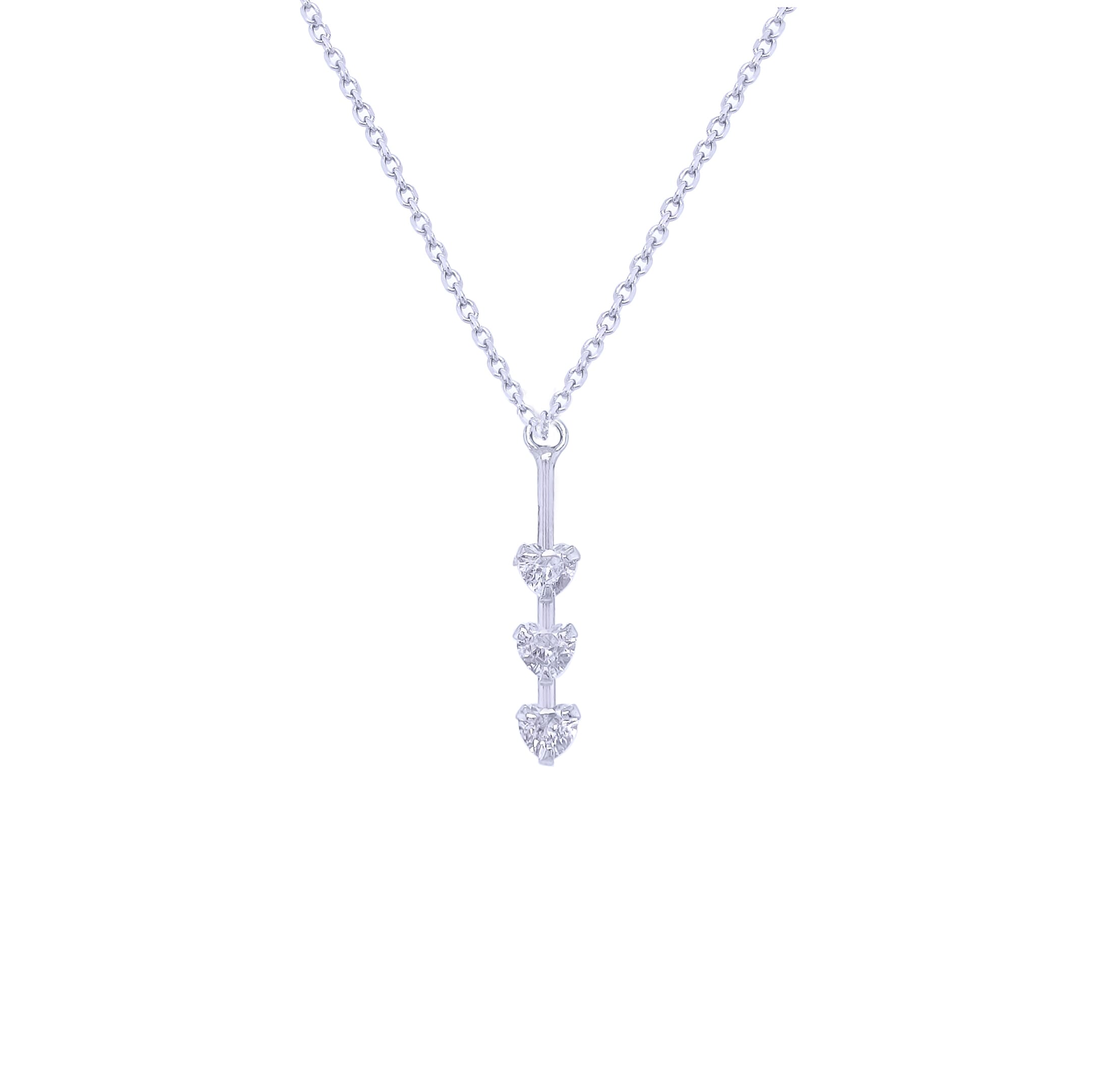 Asfour Sterling Silver 925 With Three Hearts Design Pendant