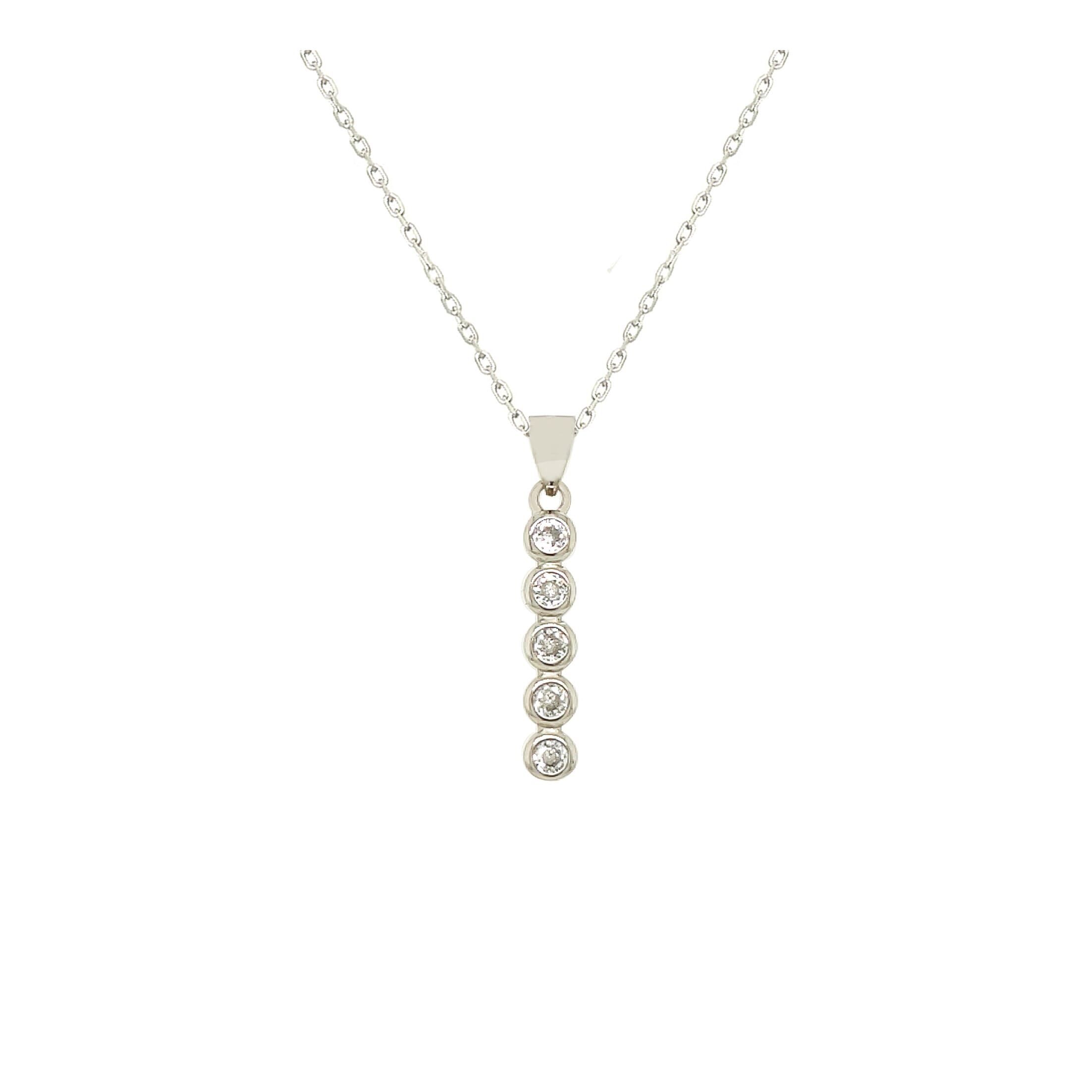 Asfour Crystal 925 Sterling Silver Round Chain Necklace