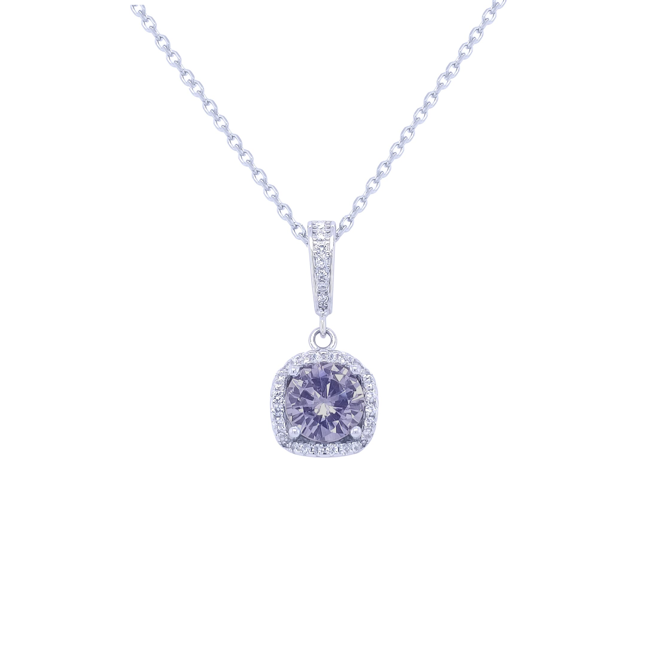 Asfour Sterling Silver 925 With A Square Pendant Decorated With A Circular Lobe