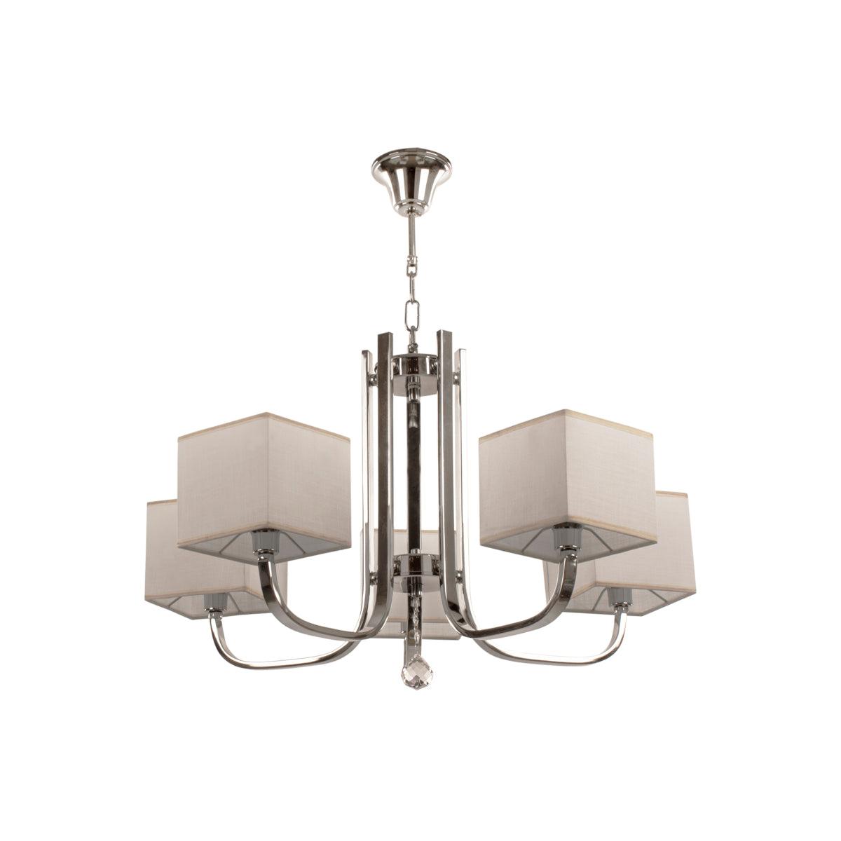 Tiara Chandelier - 5 Bulbs - Chrome - Asfour Crystal