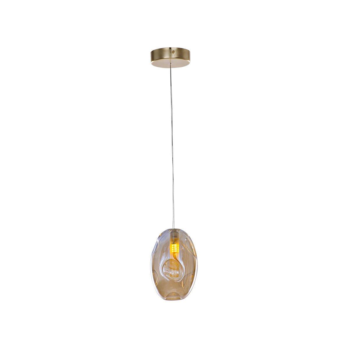 Tiara Pendant - 1 Bulb - Gold - Asfour Crystal