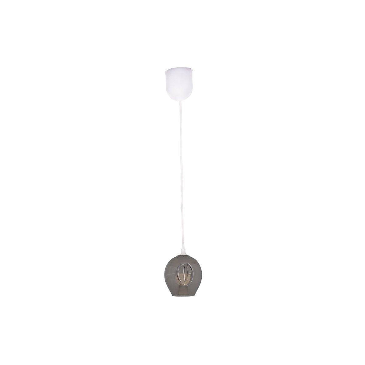 Tiara Pendant - 1 Bulb - Grey - Asfour Crystal