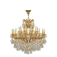 Asfour Crystal - Maria Theresa Chandelier - 30 Bulbs - Gold - Pendeloque Golden Shadow
