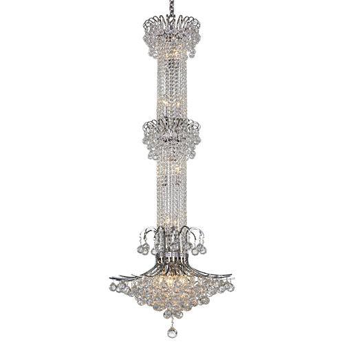 Asfour Crystal - Empire Chandelier - 17 Bulbs - Chrome - Ball Clear