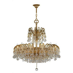 Asfour Crystal - Royal Chandelier - 16 Bulbs - Gold Oxide - Ball & Drop  Clear