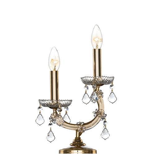 Teresa - 2 Bulbs - Gold - Pendeloque Clear