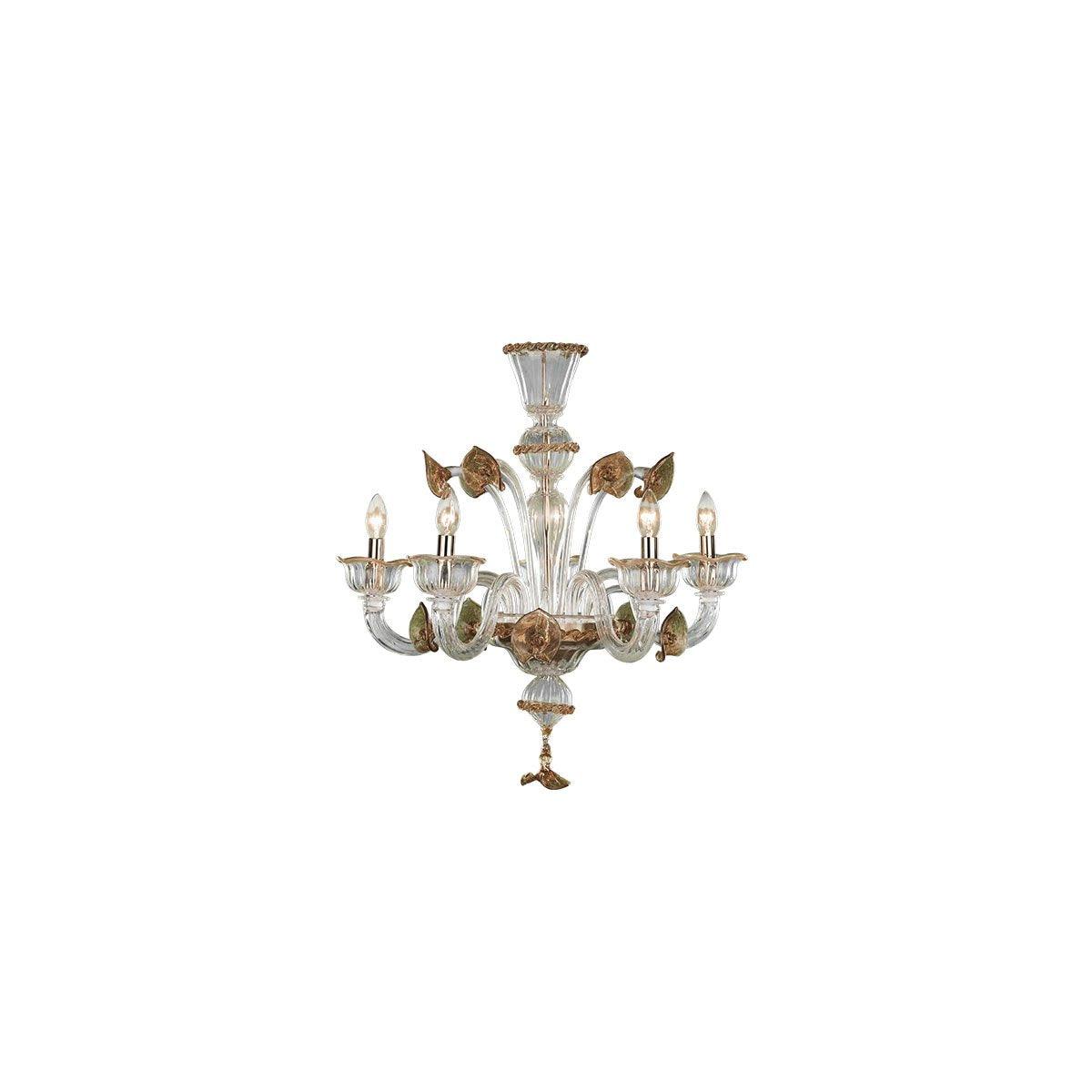 Murano Chandelier - 9 Bulbs  - Transparent*Amber 