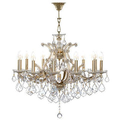 Asfour Crystal - Maria Theresa Chandelier - 13 Bulbs - Gold - Pendeloque Clear