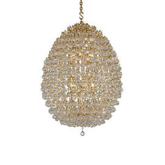 Asfour Crystal - Empire Chandelier - 12 Bulbs - Gold - Ball Clear