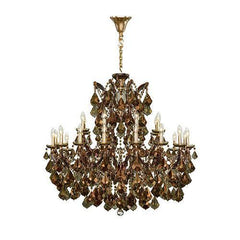 Asfour Crystal - Maria Theresa Chandelier - 25 Bulbs - Gold - Pendeloque Honey