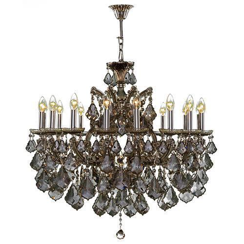 Asfour Crystal - Maria Theresa Chandelier - 17 Bulbs - Chrome - Pendeloque Satin