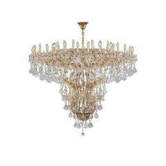 Asfour Crystal - Maria Theresa Chandelier - 71 Bulbs - Gold - Pendeloque Clear