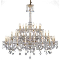 Asfour Crystal - Crystal - 36 Bulbs - Gold - Ball Clear
