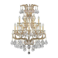 Teresa - 15 Bulbs - Gold - Pendeloque Clear