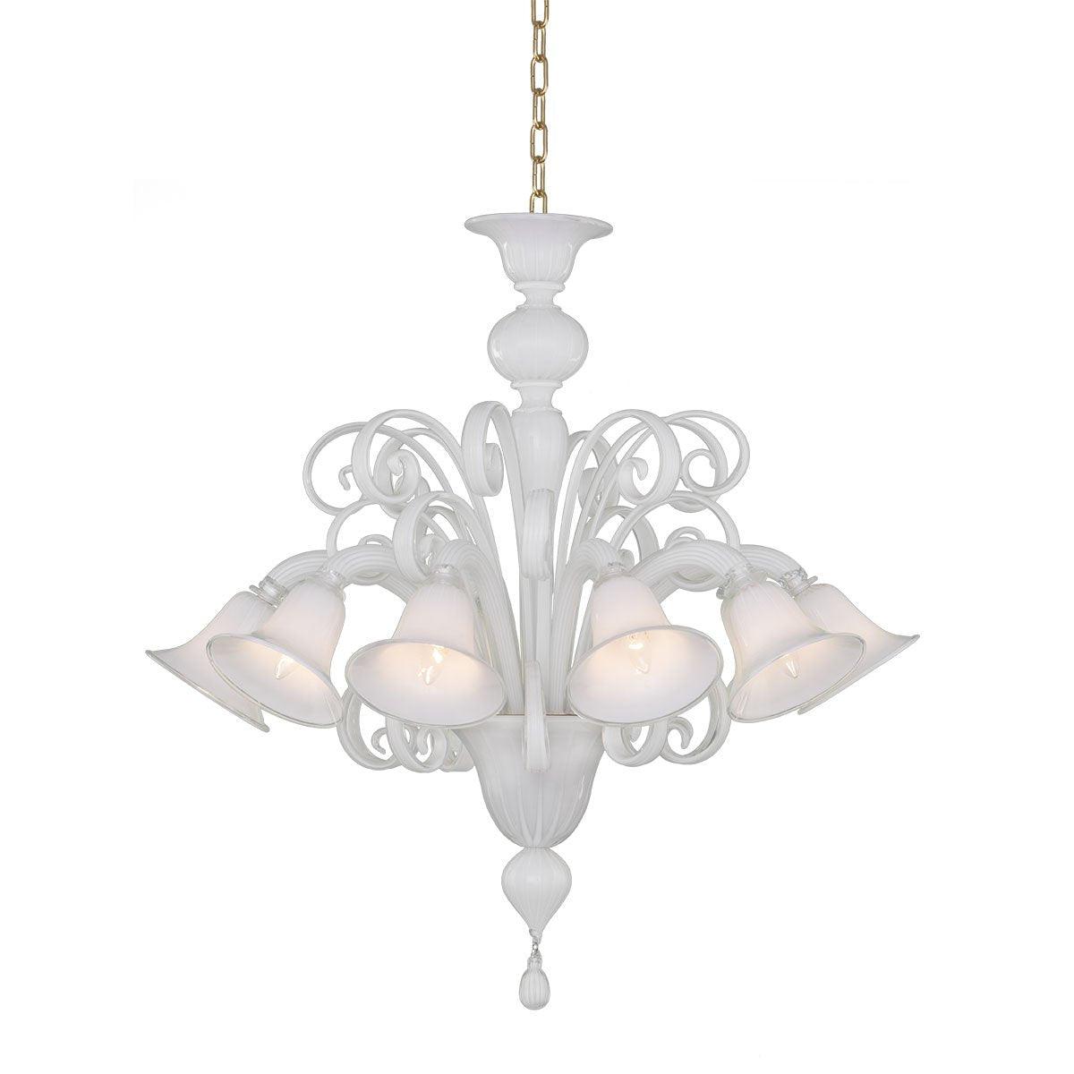 Murano Chandelier - 10 Bulbs  - white