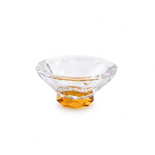 Taj Tayf Crystal Bowl 13/13/6 with Transparent & Light Topaz Crystal