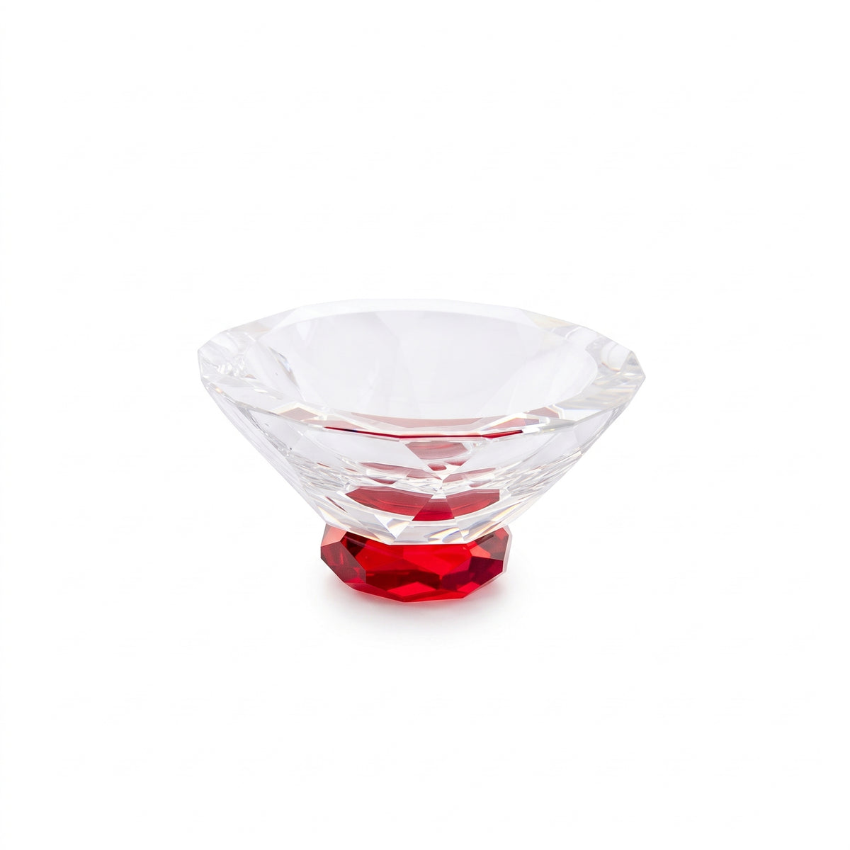 Taj Tayf Crystal Bowl 13/13/6 with Transparent & Siam Crystal