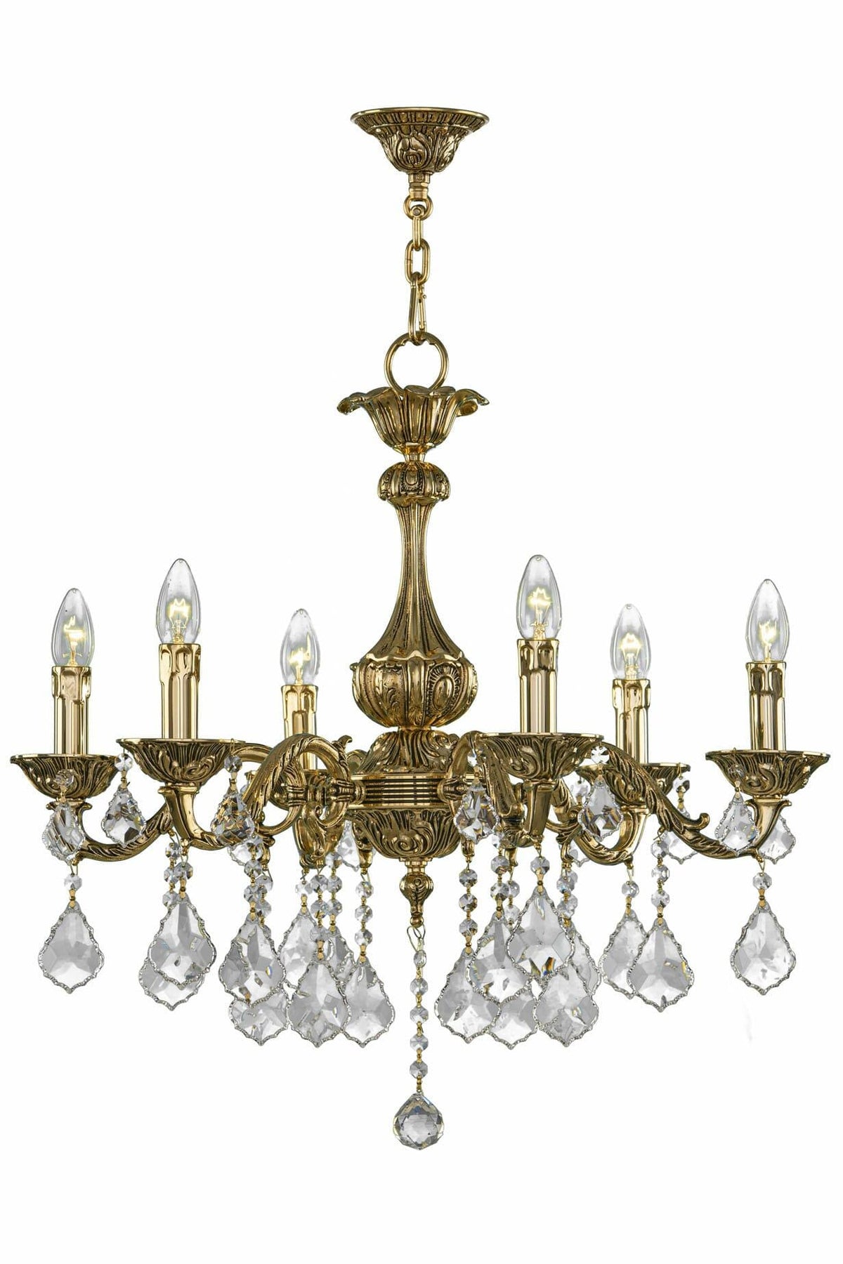 Chandelier 166/6 Gold Oxide Pend - 6 Bulb