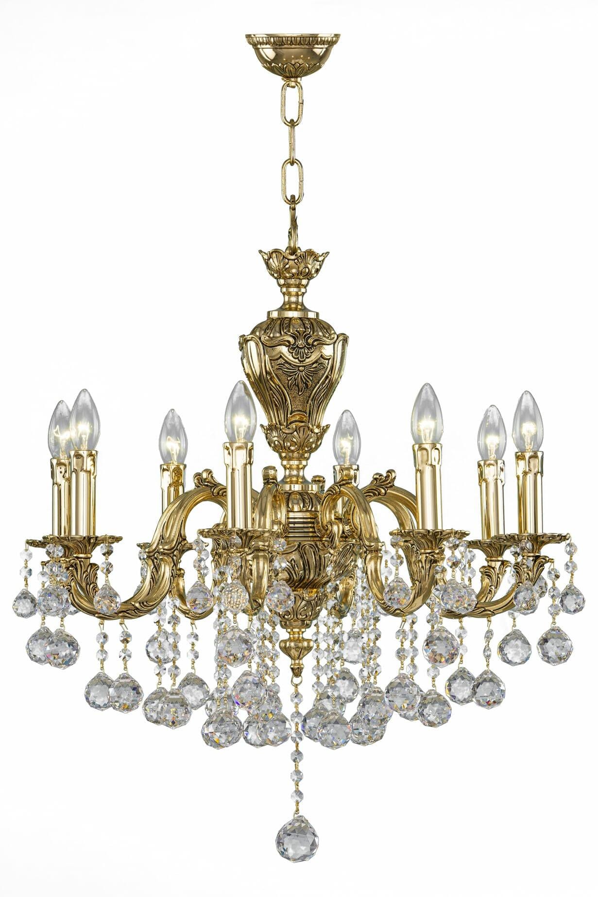 Chandelier 34/8 Gold Oxide Ball - 8 Bulb