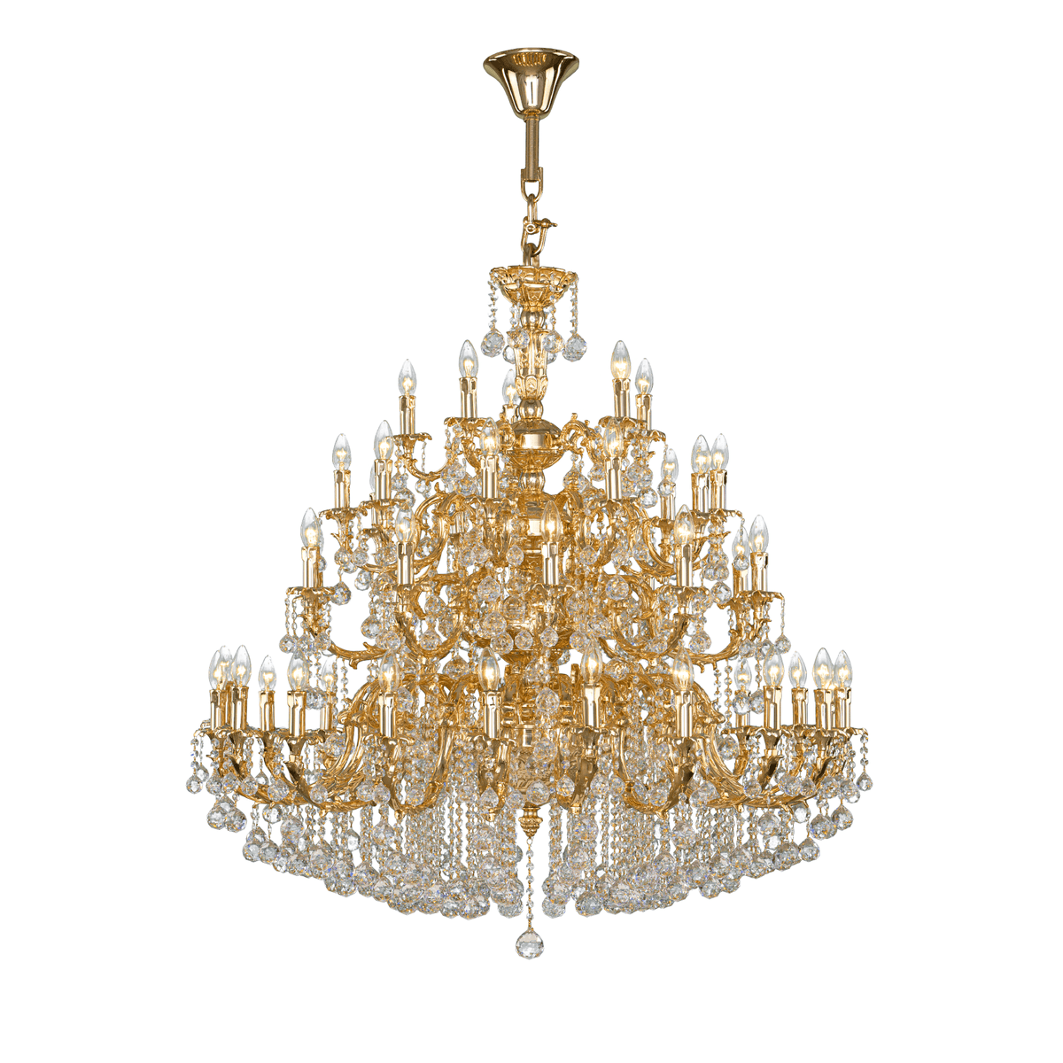 Asfour-Crystal-Lighting-Brass-Collection-Brass-Chandelier-45-Bulbs-Gold