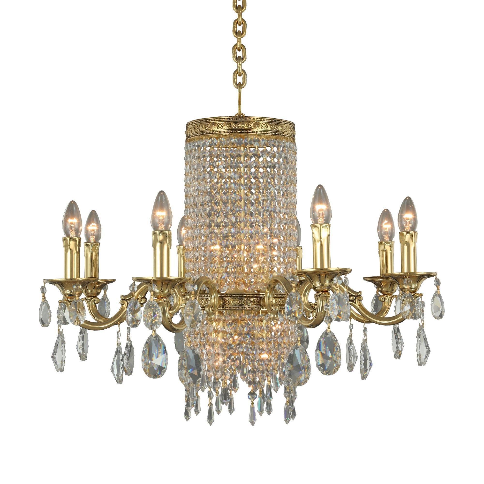 Asfour Crystal - Brass Chandelier - Chandelier - Gold Ox. - Pendeloque