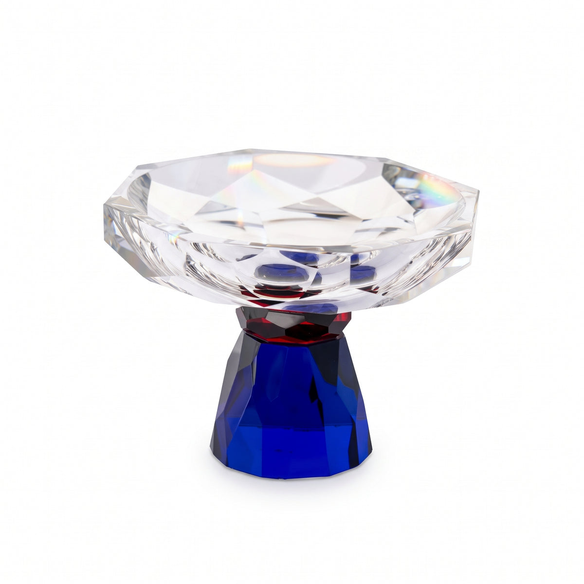 Taj Tayf Crystal Bowl 20/20/15 with Blue & Red Crystal