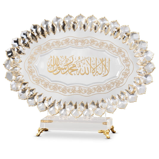 Islamic Crystal Plate - Gold - Asfour Crystal