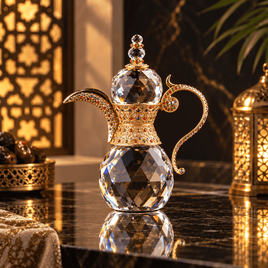 Crystal Dallah (Arabic coffee jug) - Gold - Asfour Crystal