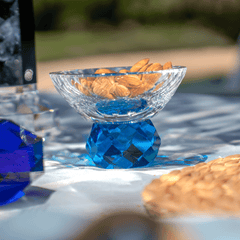 Taj Plate 13/13/6 with Transparent & Light Sapphire Crystal