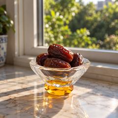 Taj Tayf Crystal Bowl 13/13/6 with Transparent & Light Topaz Crystal