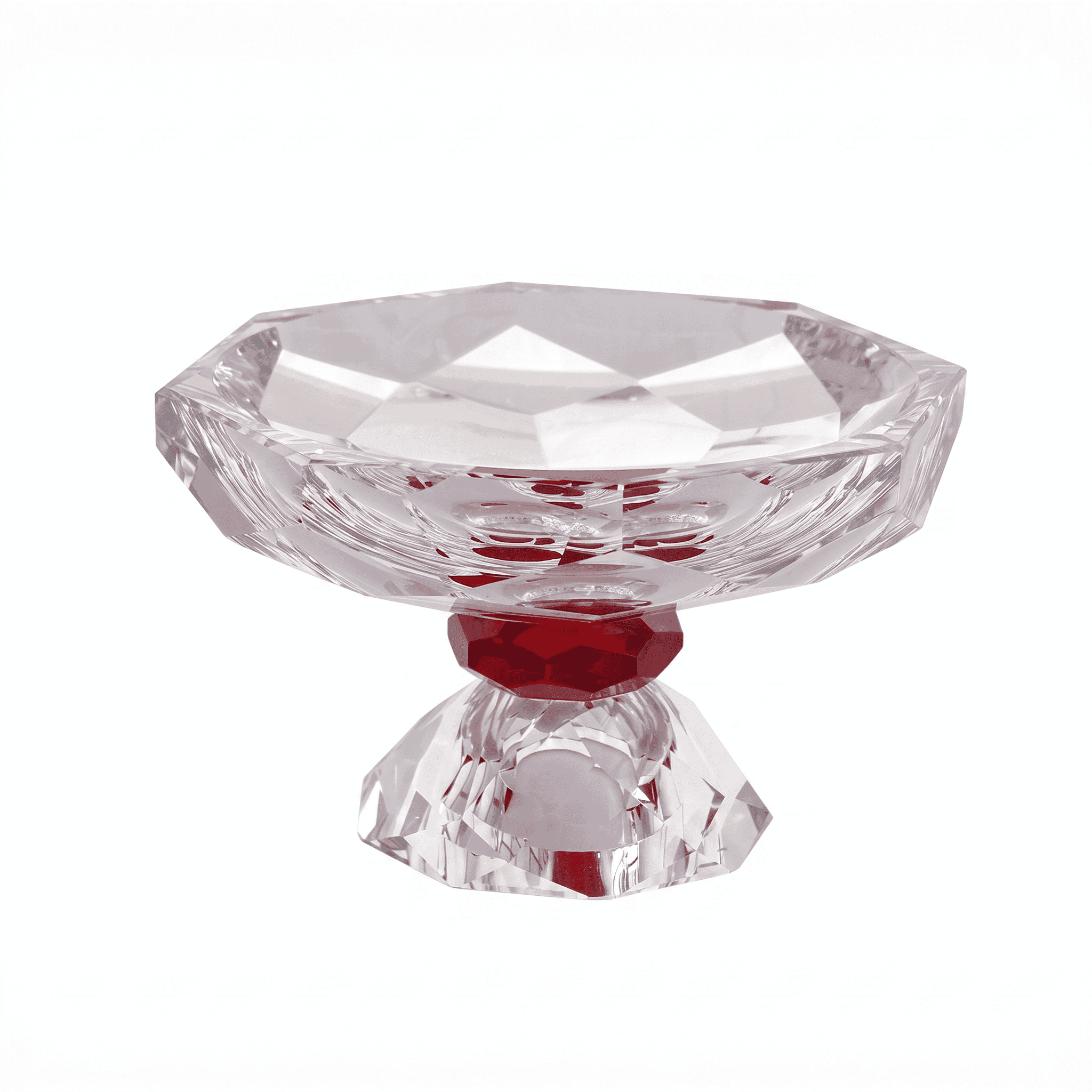 Taj Plate 20/20/11 with Transparent & Red Crystal