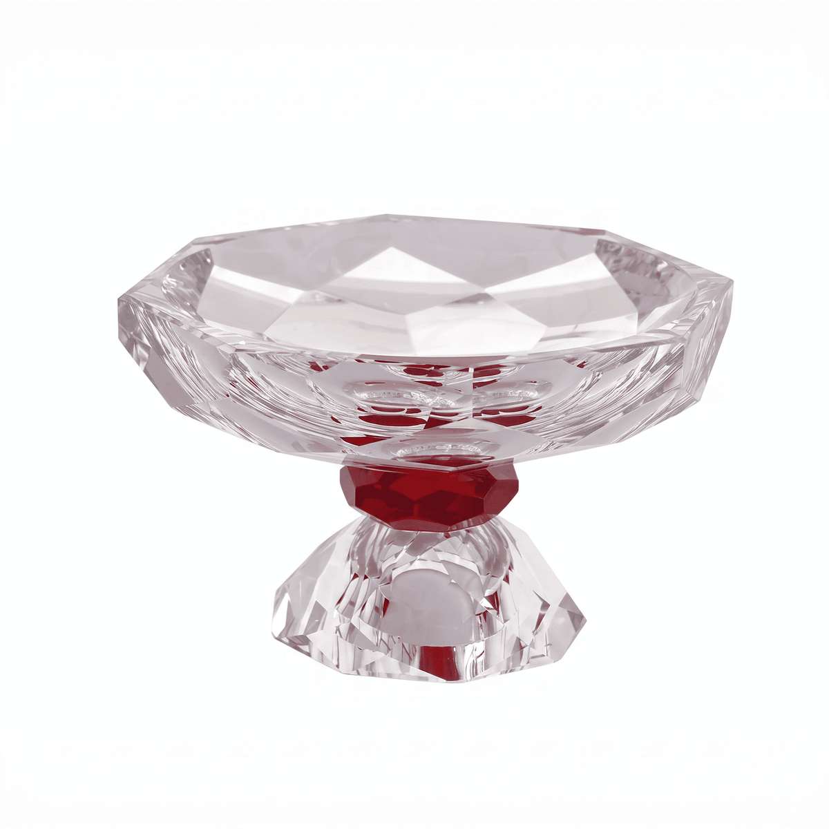 Taj Plate 20/20/11 with Transparent & Red Crystal
