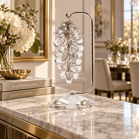 Grapes - Clear - Silver Plated - Large - Asfour Crystal