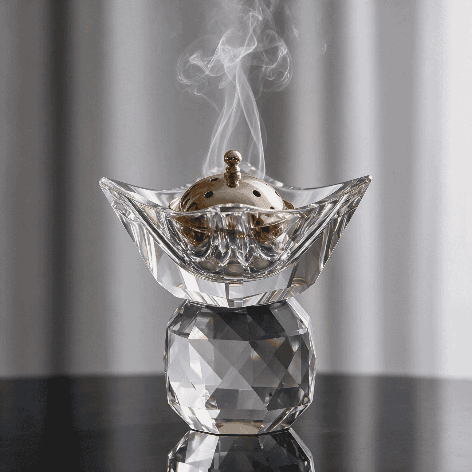 Taj Round Incense Burner 12/14 with Clear Crystal