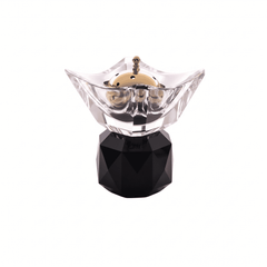 Taj Round Incense Burner 14/12 with Clear & Jet Crystal