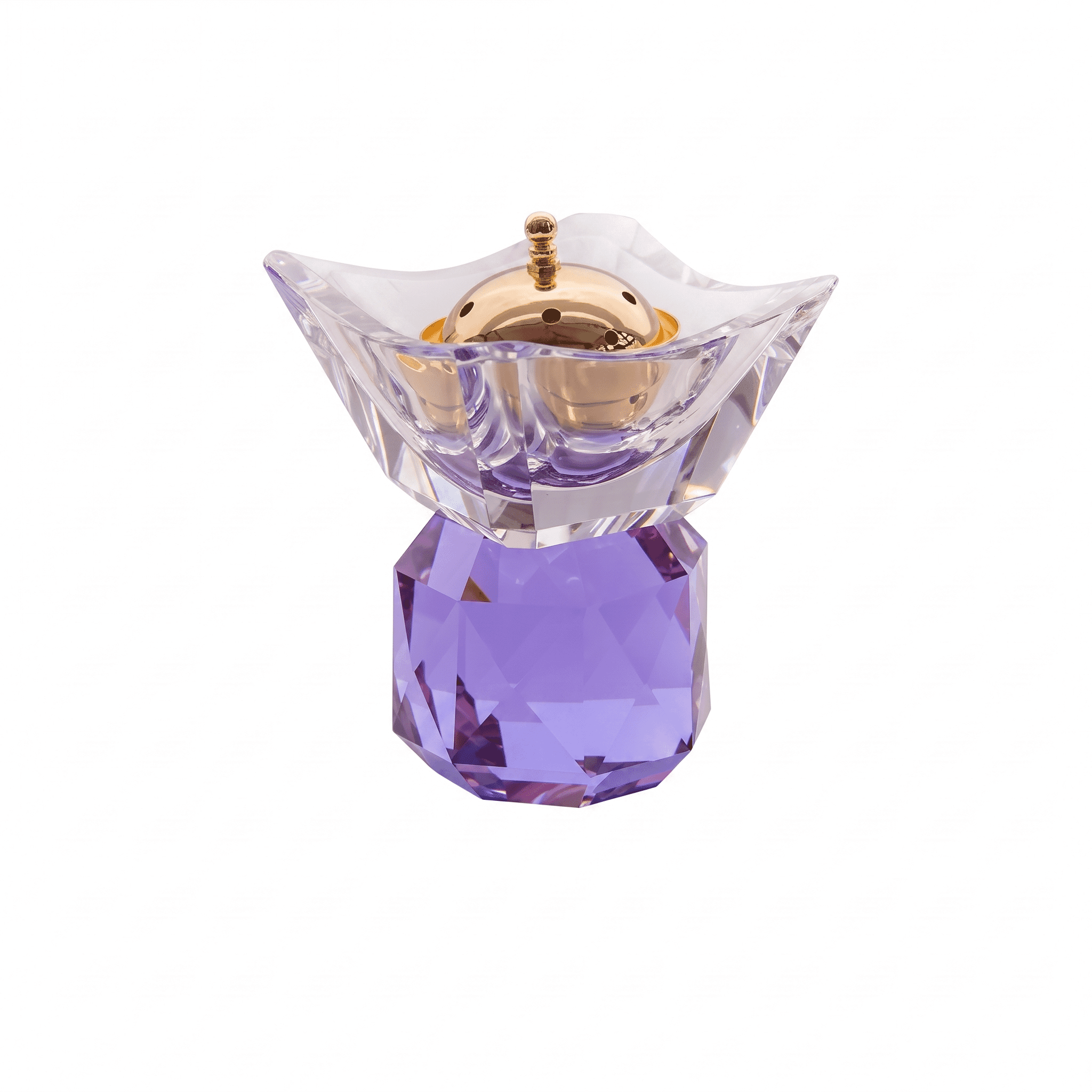 Taj Incense Burner 14/12 with Clear & Light Violet Crystal