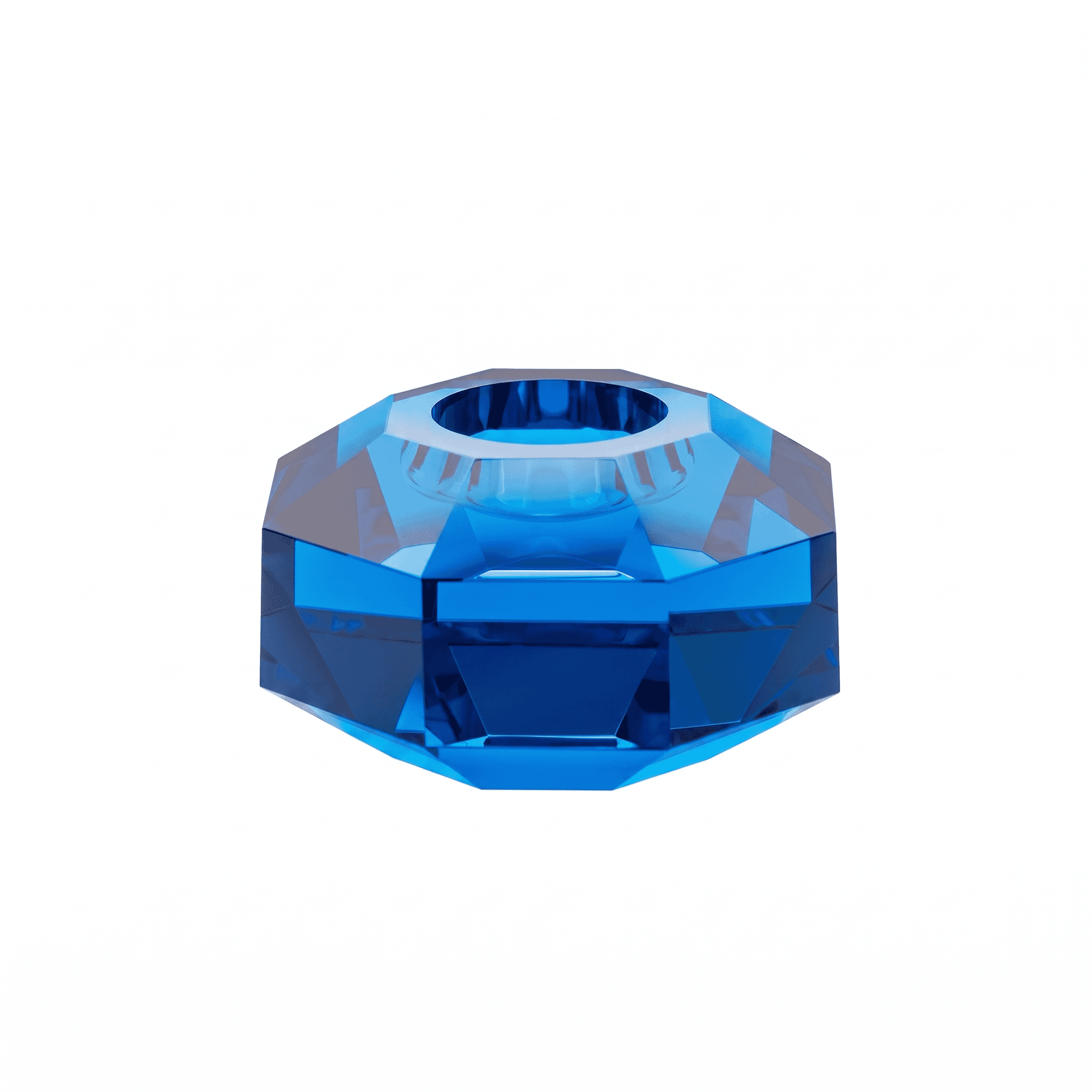 Taj Octagonal Ring Candle Holder 9/8 with Aquamarine Crystal