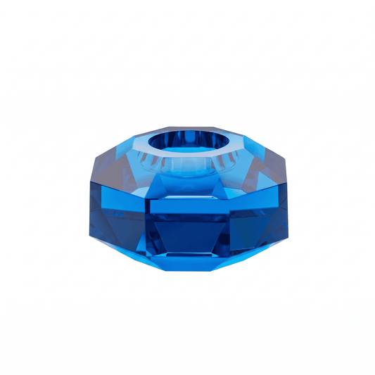 Taj Octagonal Ring Candle Holder 9/8 with Aquamarine Crystal