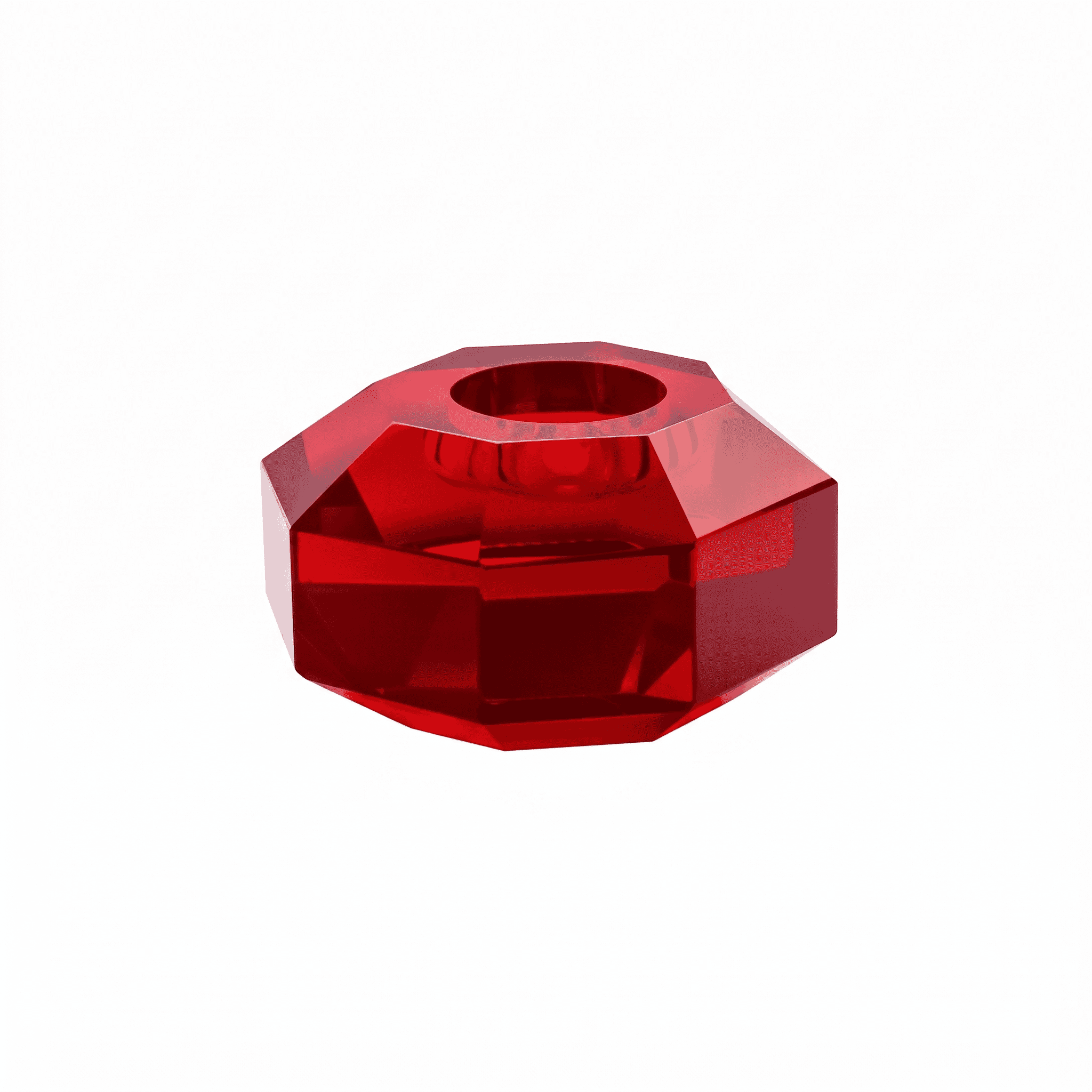 Taj Octagonal Ring Candle Holder 9/8 with Siam Crystal