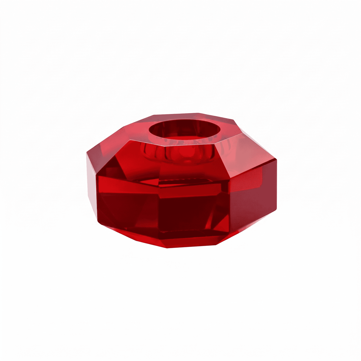 Taj Octagonal Ring Candle Holder 9/8 with Siam Crystal