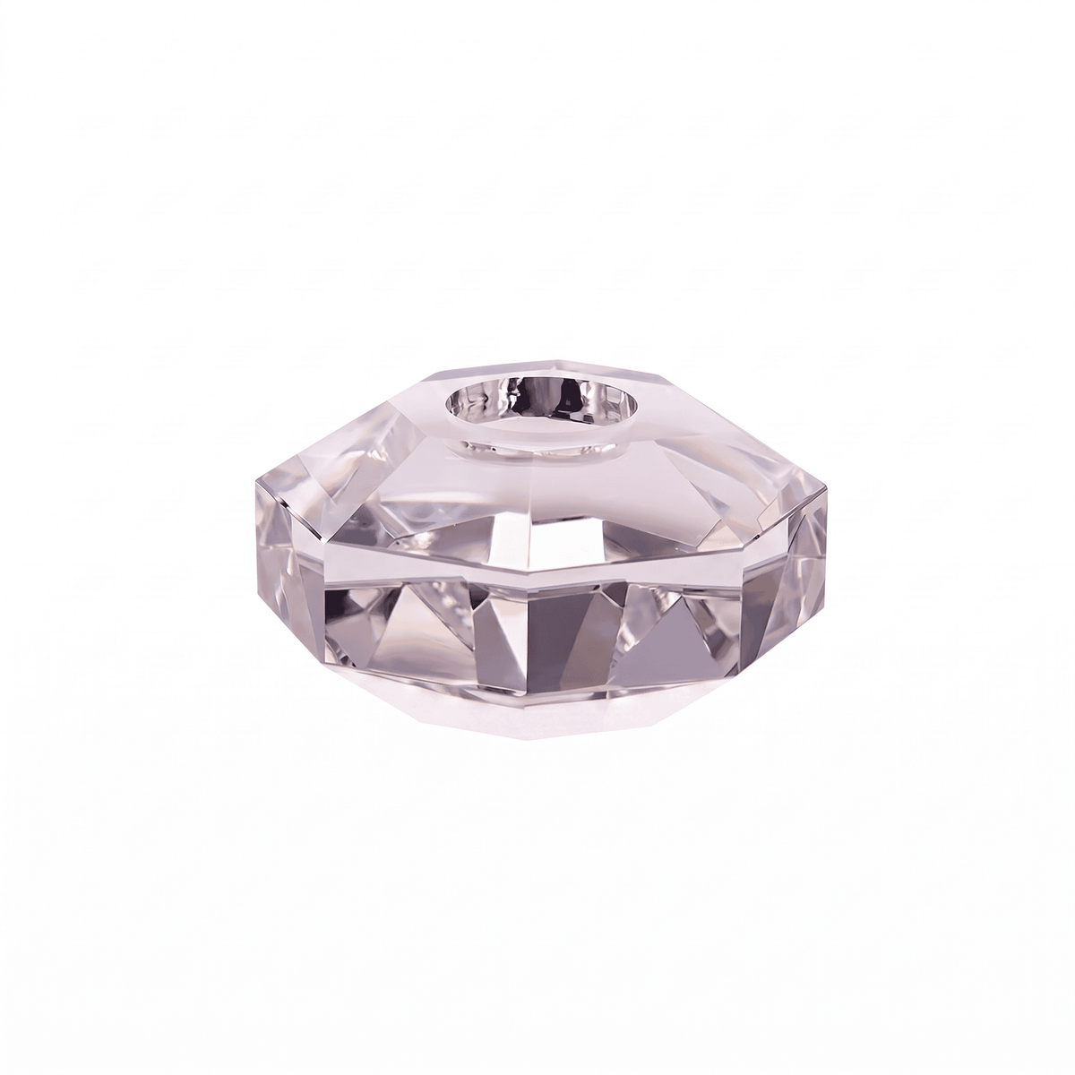 Taj Octagonal Ring Candle Holder 9/8 with Clear Crystal