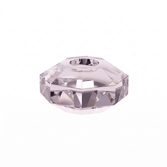 Taj Octagonal Ring Candle Holder 9/8 with Clear Crystal