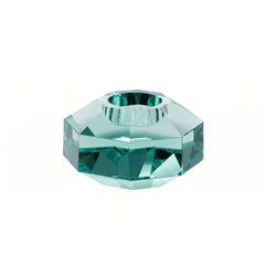 Taj Octagonal Ring Candle Holder 9/8 with Antique Green Crystal